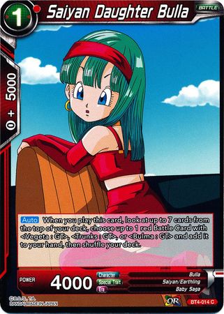 Saiyan Daughter Bulla (BT4-014) [Colossal Warfare] | Event Horizon Hobbies CA