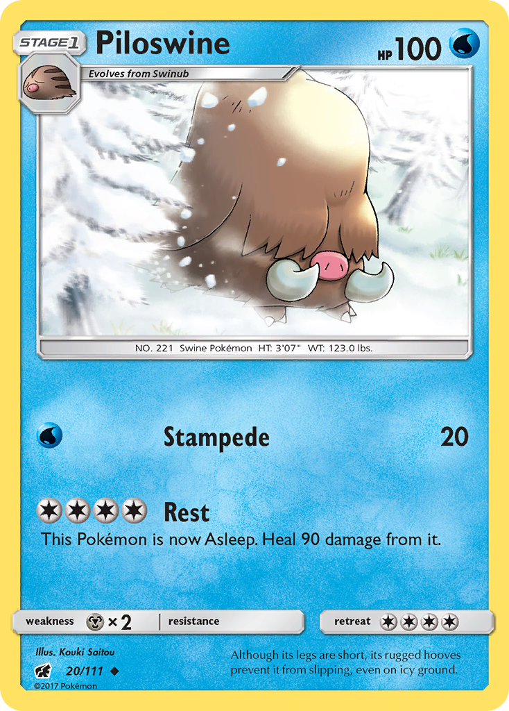 Piloswine (20/111) [Sun & Moon: Crimson Invasion] | Event Horizon Hobbies CA