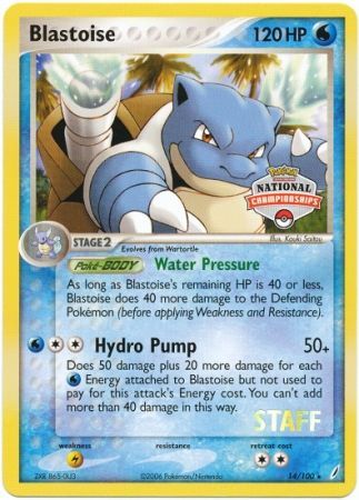 Blastoise (14/100) (National Championship Promo Staff) [EX: Crystal Guardians] | Event Horizon Hobbies CA