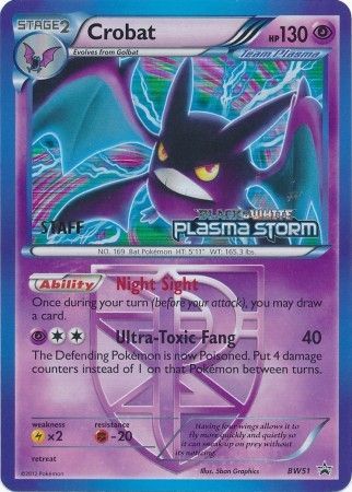 Crobat Team Plasma (BW51) (Staff Prerelease Promo) [Black & White: Black Star Promos] | Event Horizon Hobbies CA