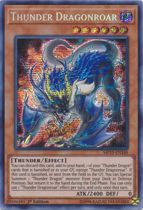 Thunder Dragonroar [MP19-EN169] Prismatic Secret Rare | Event Horizon Hobbies CA