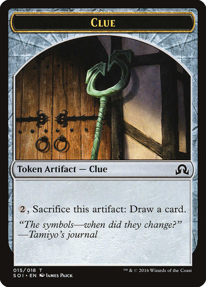 Clue (015/018) [Shadows over Innistrad Tokens] | Event Horizon Hobbies CA