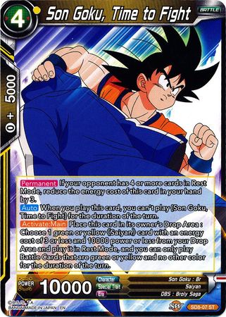 Son Goku, Time to Fight (Starter Deck - Rising Broly) (SD8-07) [Destroyer Kings] | Event Horizon Hobbies CA