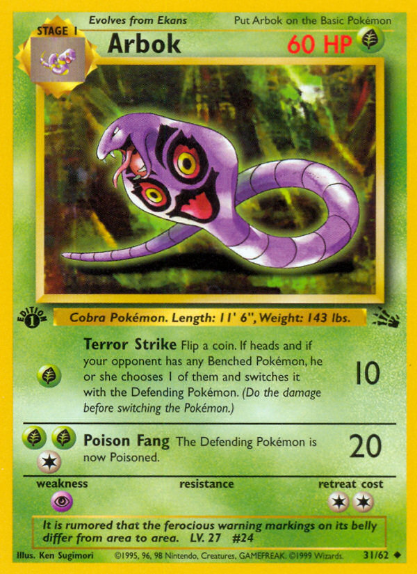 Arbok (31/62) [Fossil 1st Edition] | Event Horizon Hobbies CA