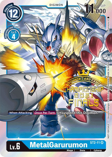 MetalGarurumon [ST2-11] (2021 Championship Finals Event Pack Alt-Art Gold Stamp Set) [Starter Deck: Cocytus Blue Promos] | Event Horizon Hobbies CA