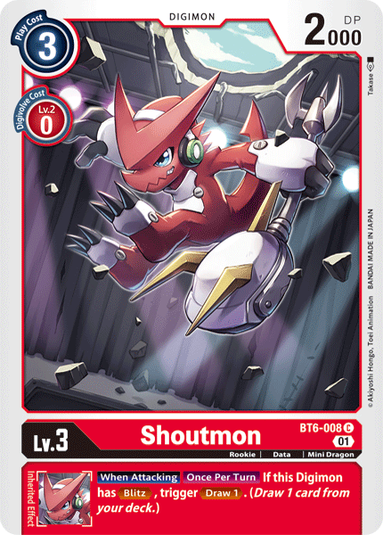 Shoutmon [BT6-008] [Double Diamond] | Event Horizon Hobbies CA