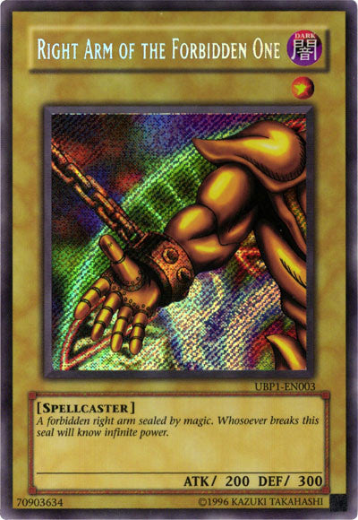 Right Arm of the Forbidden One [UBP1-EN003] Secret Rare