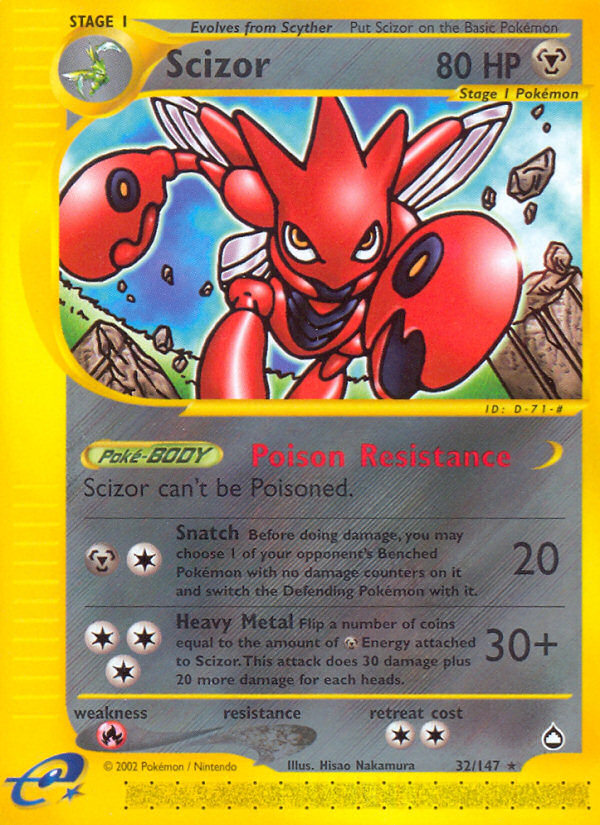 Scizor (32/147) [Aquapolis] | Event Horizon Hobbies CA