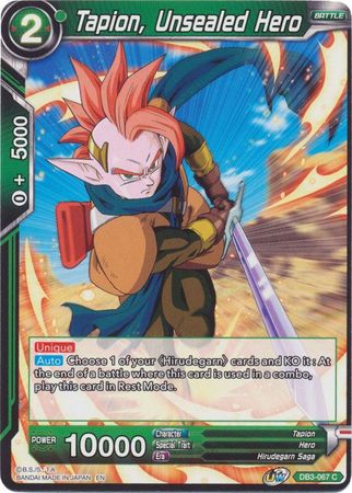 Tapion, Unsealed Hero (DB3-067) [Giant Force] | Event Horizon Hobbies CA