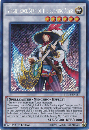 Virgil, Rock Star of the Burning Abyss [MP15-EN187] Secret Rare | Event Horizon Hobbies CA