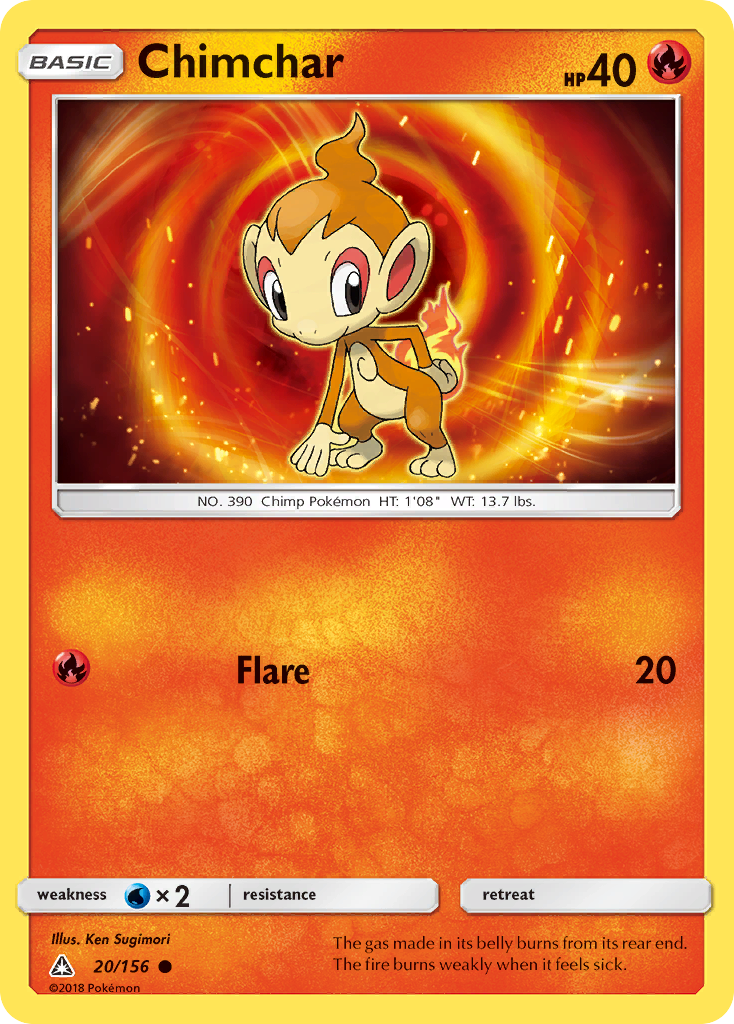 Chimchar (20/156) [Sun & Moon: Ultra Prism] | Event Horizon Hobbies CA