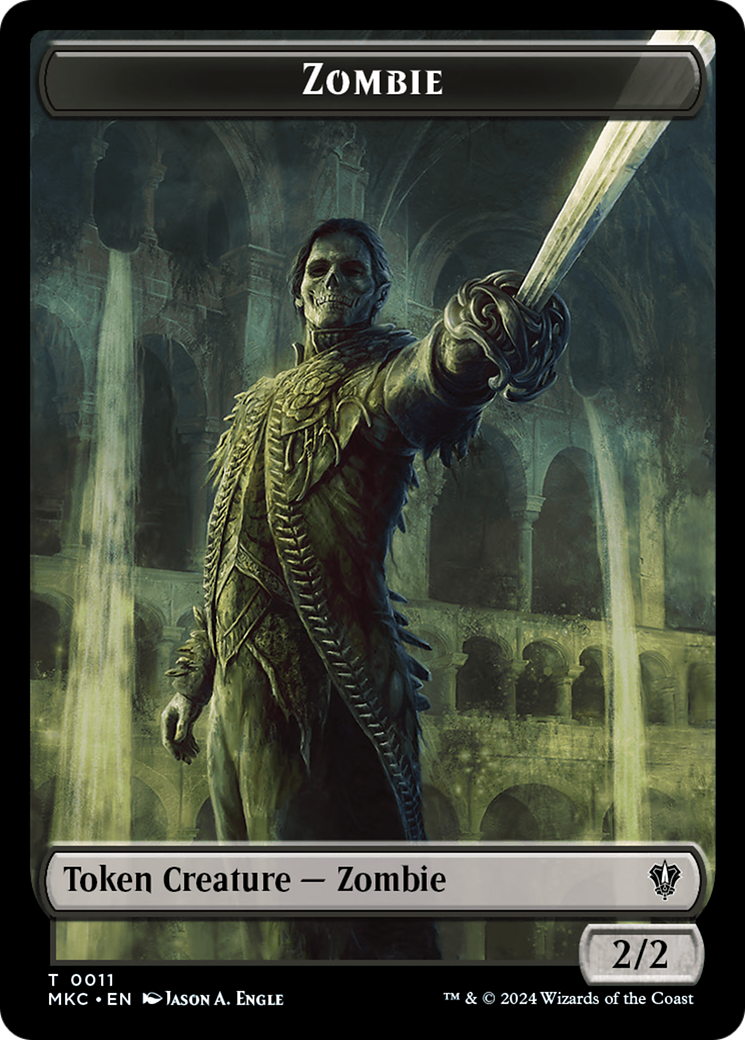 Salamander Warrior // Zombie Double-Sided Token [Murders at Karlov Manor Commander Tokens] | Event Horizon Hobbies CA