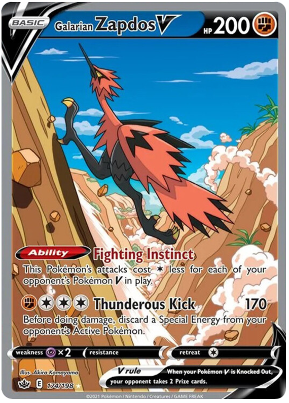 Galarian Zapdos V (174/198) [Sword & Shield: Chilling Reign] | Event Horizon Hobbies CA