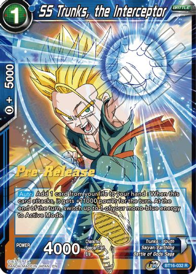 SS Trunks, the Interceptor (BT16-032) [Realm of the Gods Prerelease Promos] | Event Horizon Hobbies CA