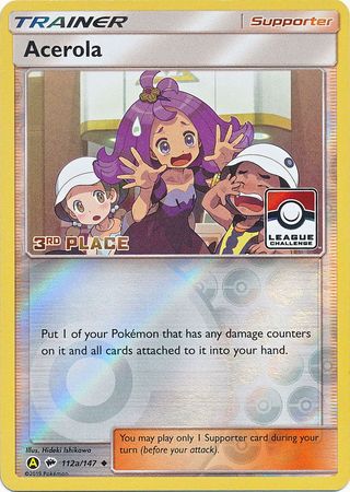 Acerola (112a/147) (League Promo 3rd Place) [Sun & Moon: Burning Shadows] | Event Horizon Hobbies CA