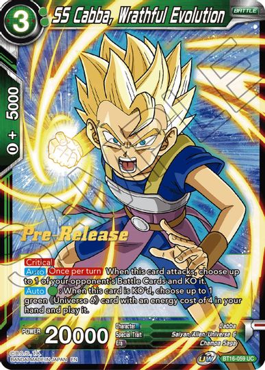 SS Cabba, Wrathful Evolution (BT16-059) [Realm of the Gods Prerelease Promos] | Event Horizon Hobbies CA