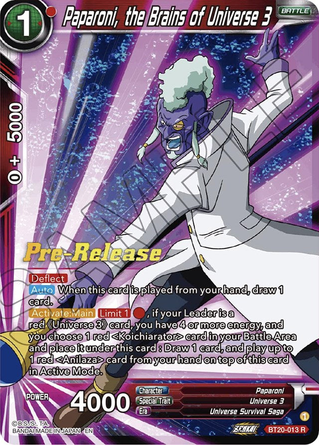 Paparoni, the Brains of Universe 3 (BT20-013) [Power Absorbed Prerelease Promos] | Event Horizon Hobbies CA