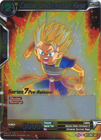 Cabba, Undisguised Rage (BT7-081_PR) [Assault of the Saiyans Prerelease Promos] | Event Horizon Hobbies CA