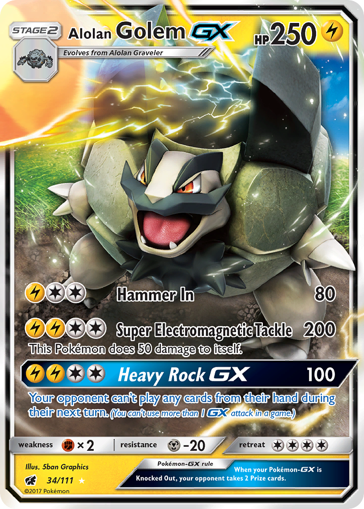 Alolan Golem GX (34/111) [Sun & Moon: Crimson Invasion] | Event Horizon Hobbies CA