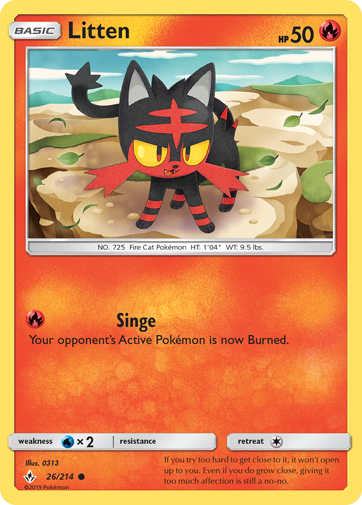 Litten (26/214) [Sun & Moon: Unbroken Bonds] | Event Horizon Hobbies CA