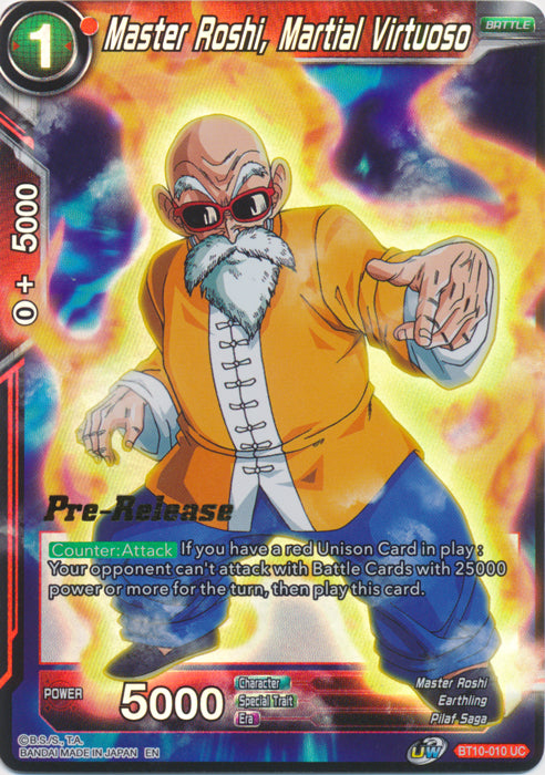 Master Roshi, Martial Virtuoso (BT10-010) [Rise of the Unison Warrior Prerelease Promos] | Event Horizon Hobbies CA