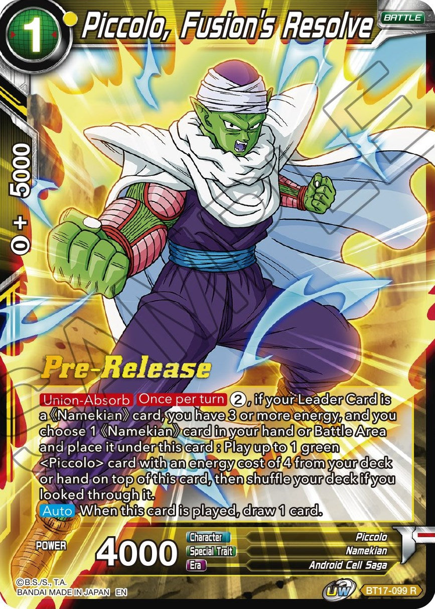 Piccolo, Fusion's Resolve (BT17-099) [Ultimate Squad Prerelease Promos] | Event Horizon Hobbies CA