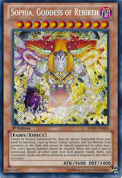 Sophia, Goddess of Rebirth [HA07-EN055] Secret Rare | Event Horizon Hobbies CA