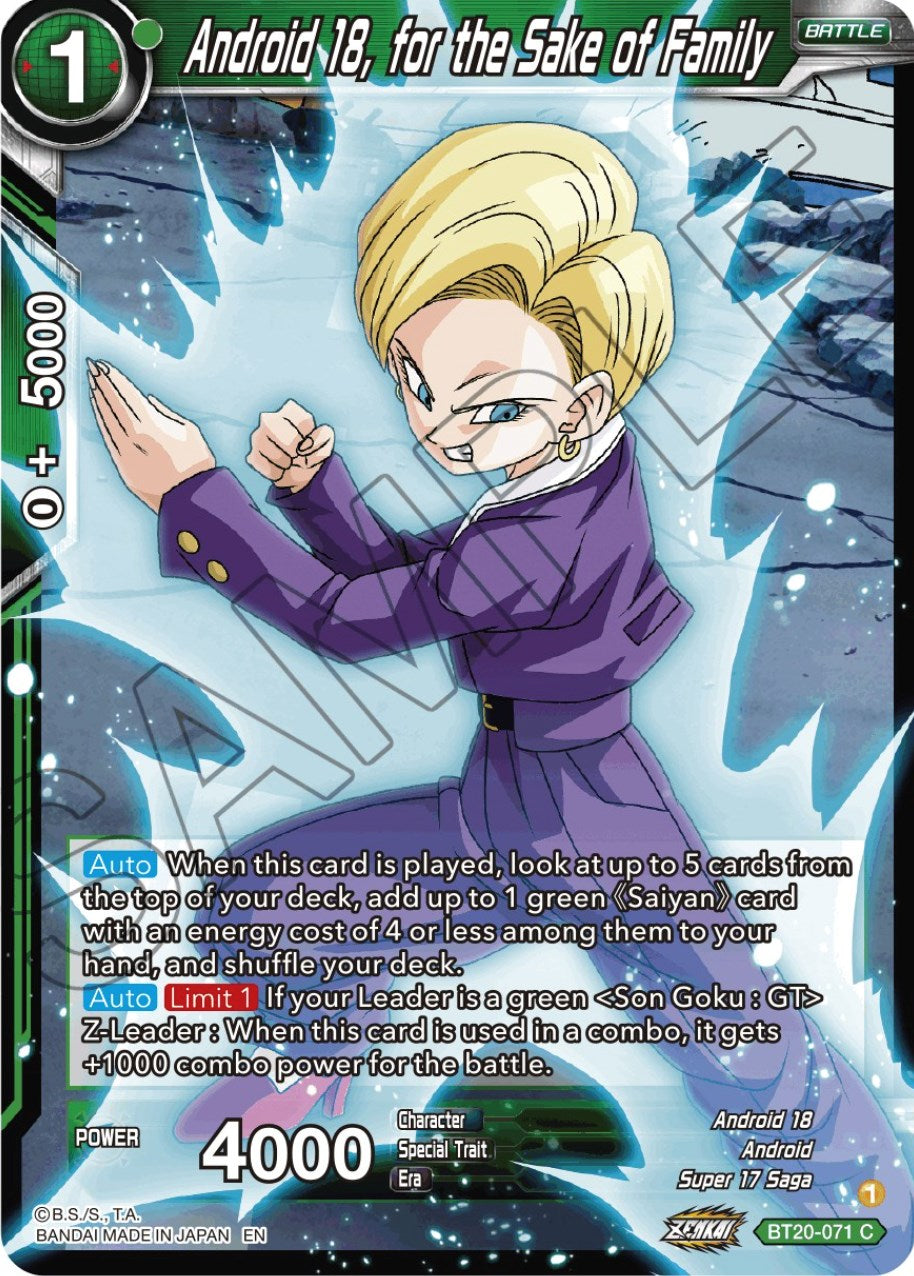 Android 18, for the Sake of Family (BT20-071) [Power Absorbed] | Event Horizon Hobbies CA