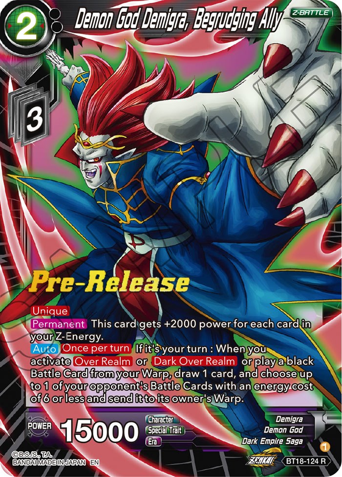 Demon God Demigra, Begrudging Ally (BT18-124) [Dawn of the Z-Legends Prerelease Promos] | Event Horizon Hobbies CA