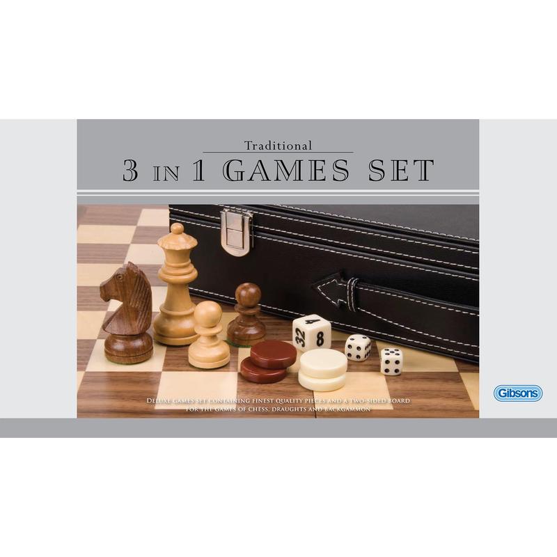 Board Games - Traditional 3 in 1 Games Set