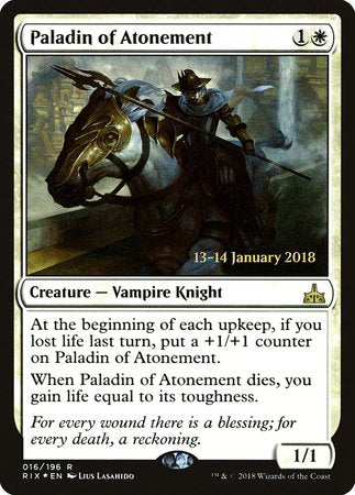 Paladin of Atonement [Rivals of Ixalan Promos] | Event Horizon Hobbies CA