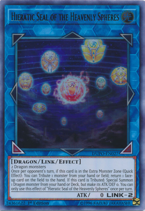 Hieratic Seal of the Heavenly Spheres [DUPO-EN027] Ultra Rare | Event Horizon Hobbies CA