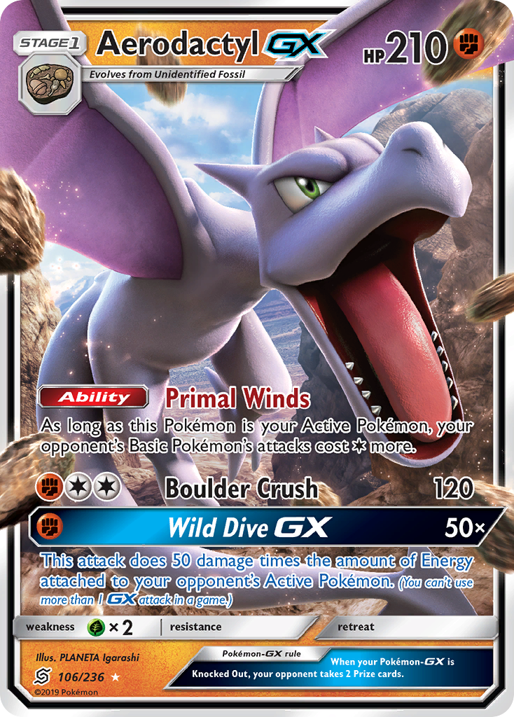 Aerodactyl GX (106/236) [Sun & Moon: Unified Minds] | Event Horizon Hobbies CA