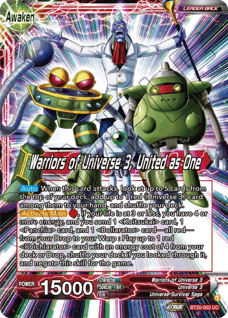 Paparoni // Warriors of Universe 3, United as One (BT20-002) [Power Absorbed] | Event Horizon Hobbies CA