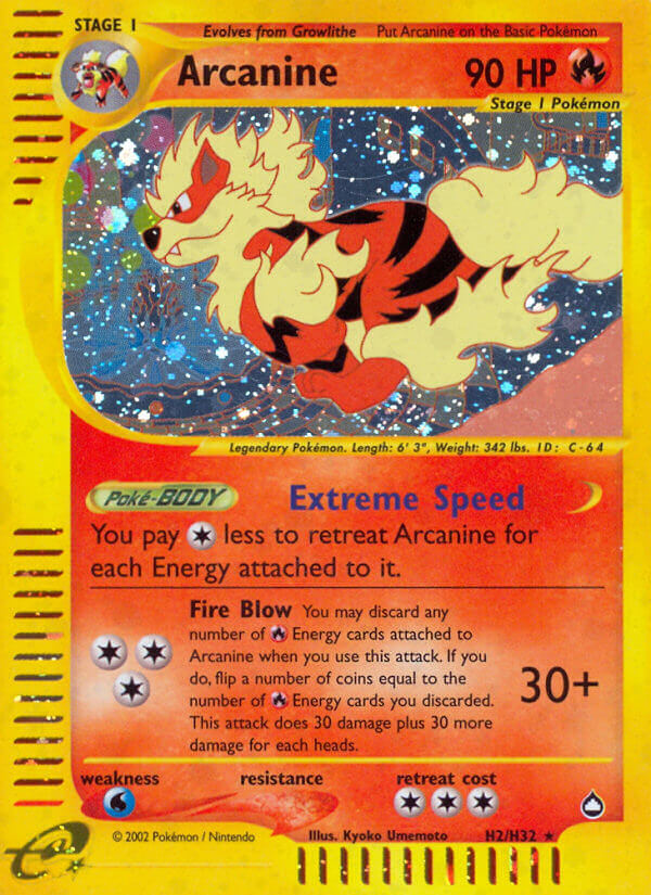 Arcanine (H2/H32) [Aquapolis] | Event Horizon Hobbies CA