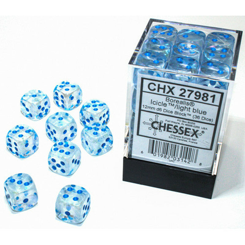 Dice - Chessex - 12mm D6 (36pc) - Borealis