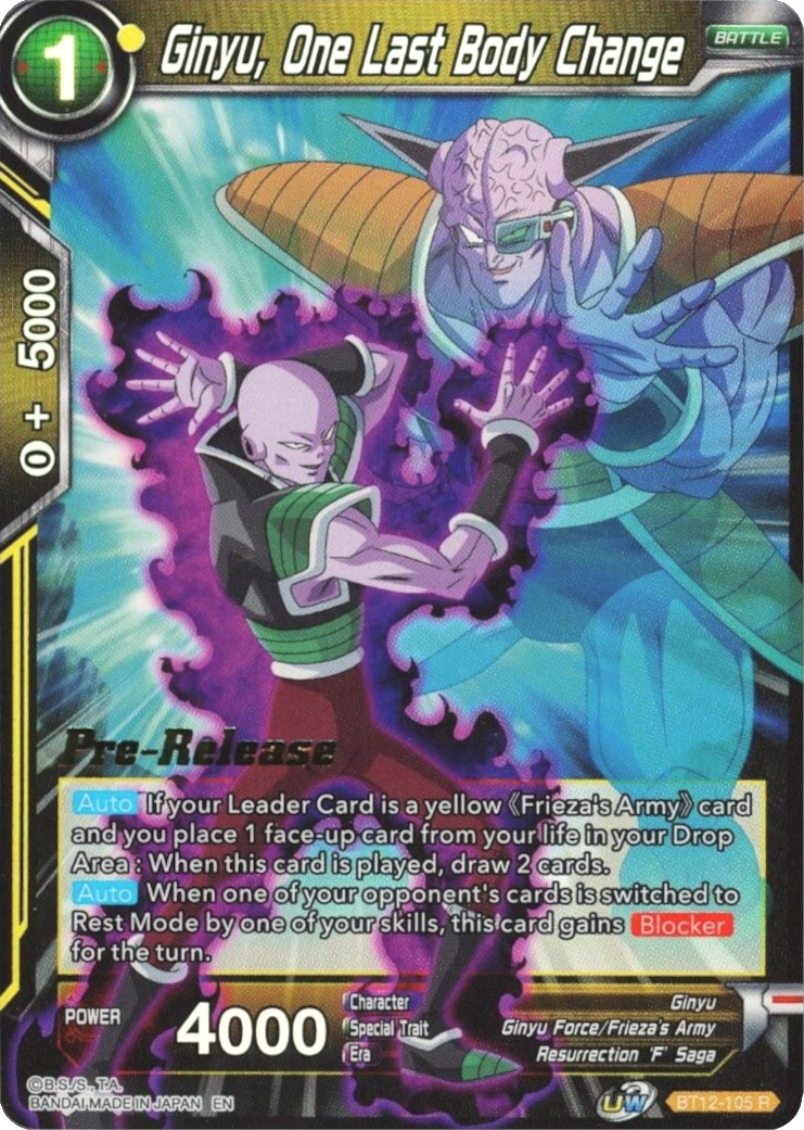 Ginyu, One Last Body Change (BT12-105) [Vicious Rejuvenation Prerelease Promos] | Event Horizon Hobbies CA