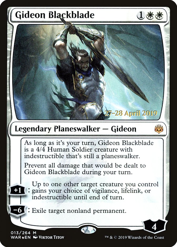 Gideon Blackblade  [War of the Spark Prerelease Promos] | Event Horizon Hobbies CA