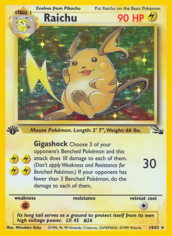 Raichu (14/62) [Fossil 1st Edition] | Event Horizon Hobbies CA