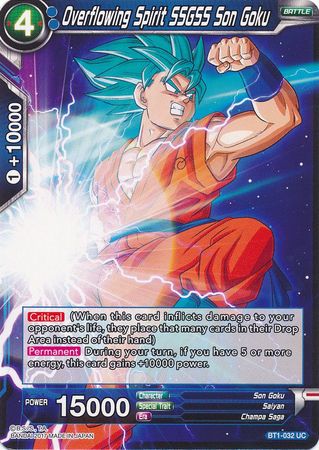 Overflowing Spirit SSGSS Son Goku (BT1-032) [Galactic Battle] | Event Horizon Hobbies CA