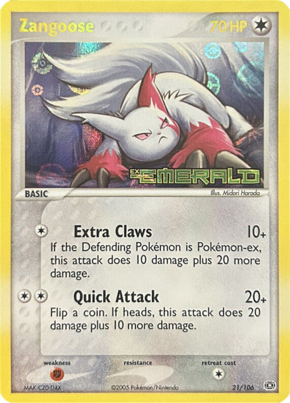 Zangoose (21/106) (Stamped) [EX: Emerald] | Event Horizon Hobbies CA