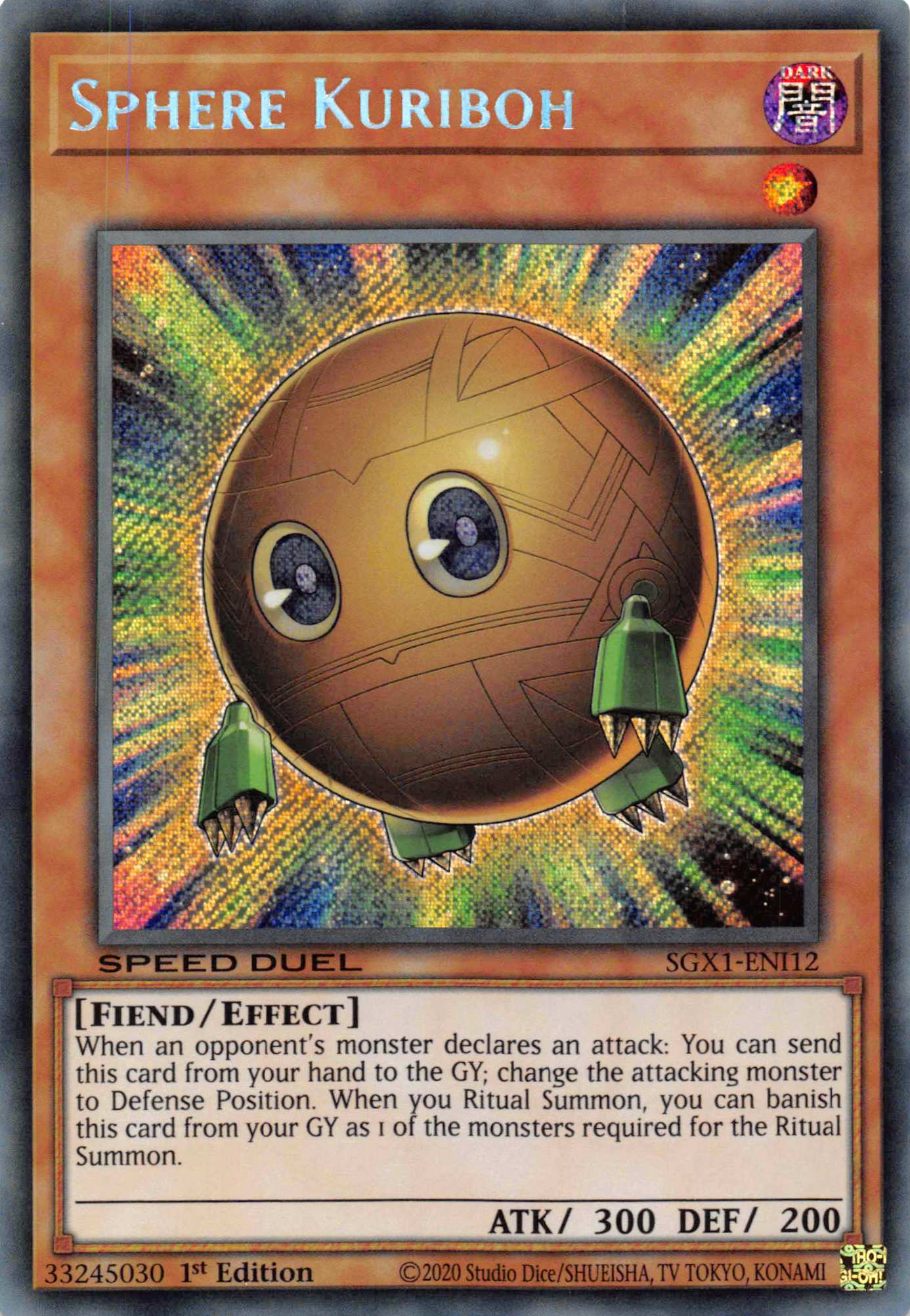 Sphere Kuriboh [SGX1-ENI12] Secret Rare | Event Horizon Hobbies CA