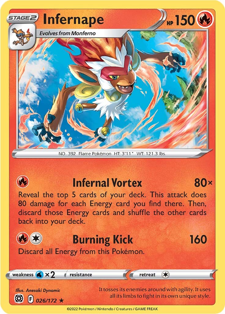 Infernape (026/172) (Theme Deck Exclusive) [Sword & Shield: Brilliant Stars] | Event Horizon Hobbies CA