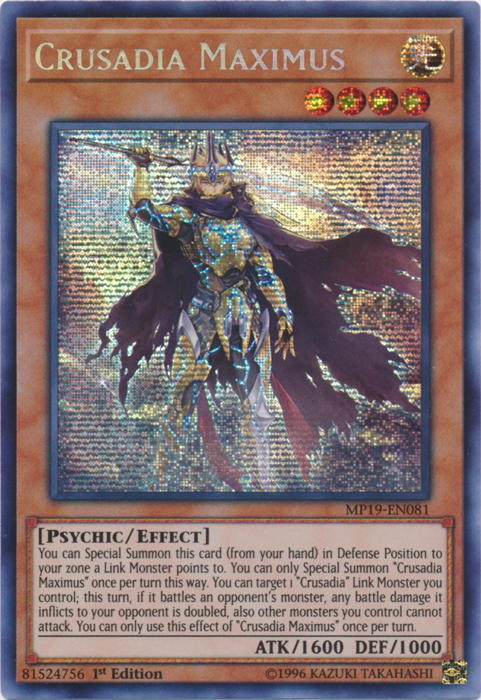 Crusadia Maximus [MP19-EN081] Prismatic Secret Rare | Event Horizon Hobbies CA