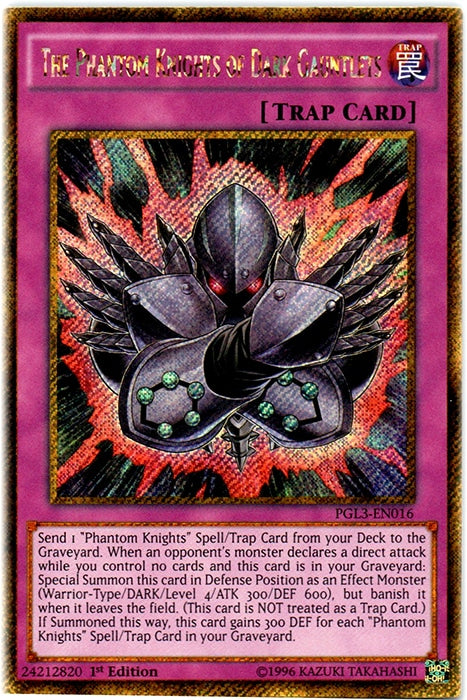 The Phantom Knights of Dark Gauntlets [PGL3-EN016] Gold Secret Rare | Event Horizon Hobbies CA