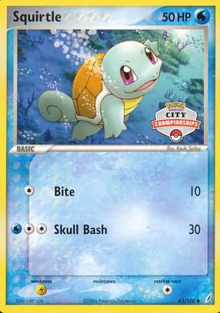 Squirtle (63/100) (City Championship Promo) [EX: Crystal Guardians] | Event Horizon Hobbies CA