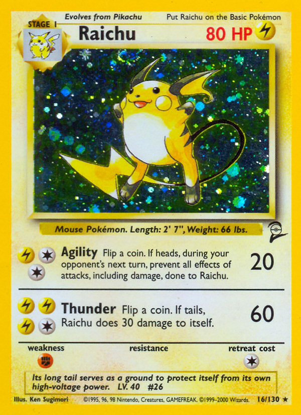 Raichu (16/130) [Base Set 2] | Event Horizon Hobbies CA