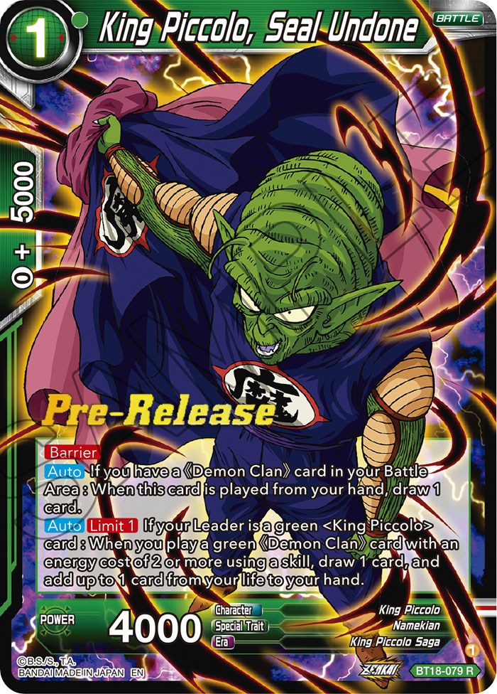 King Piccolo, Seal Undone (BT18-079) [Dawn of the Z-Legends Prerelease Promos] | Event Horizon Hobbies CA