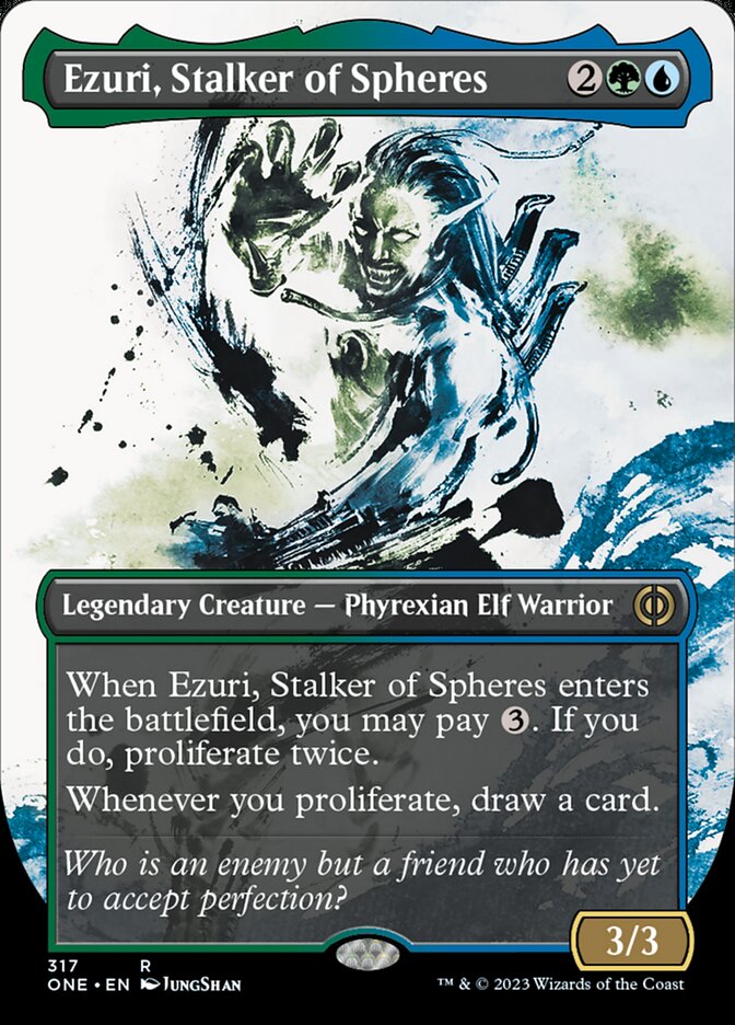 Ezuri, Stalker of Spheres (Borderless Ichor) [Phyrexia: All Will Be One] | Event Horizon Hobbies CA