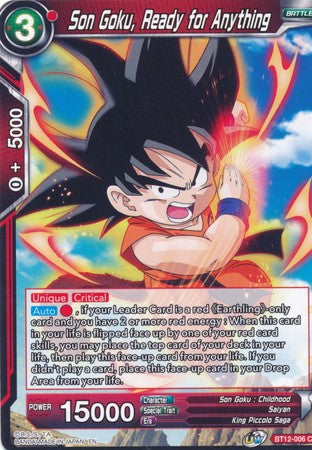 Son Goku, Ready for Anything (BT12-006) [Vicious Rejuvenation] | Event Horizon Hobbies CA